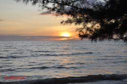 In the evening at the beach.